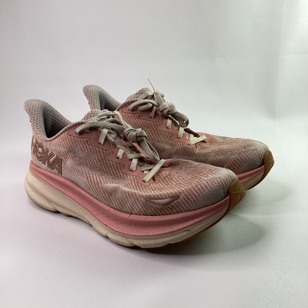 HOKA ONE ONE Clifton 9 Womens Shoes Size 9.5 Color: Sandstone/Cream